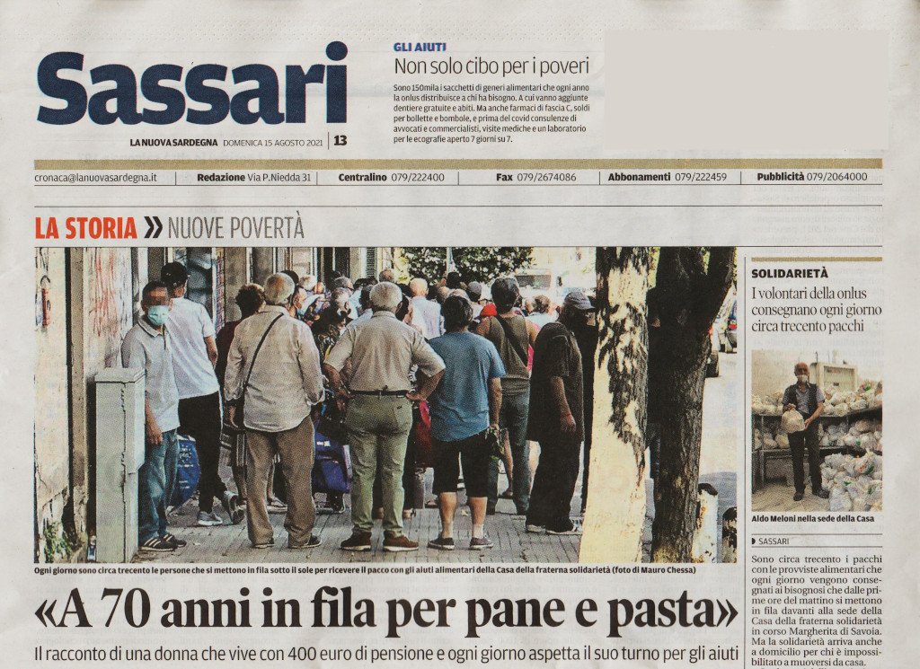 La Nuova Sardegna: A 70 anni in fila per pane e pasta